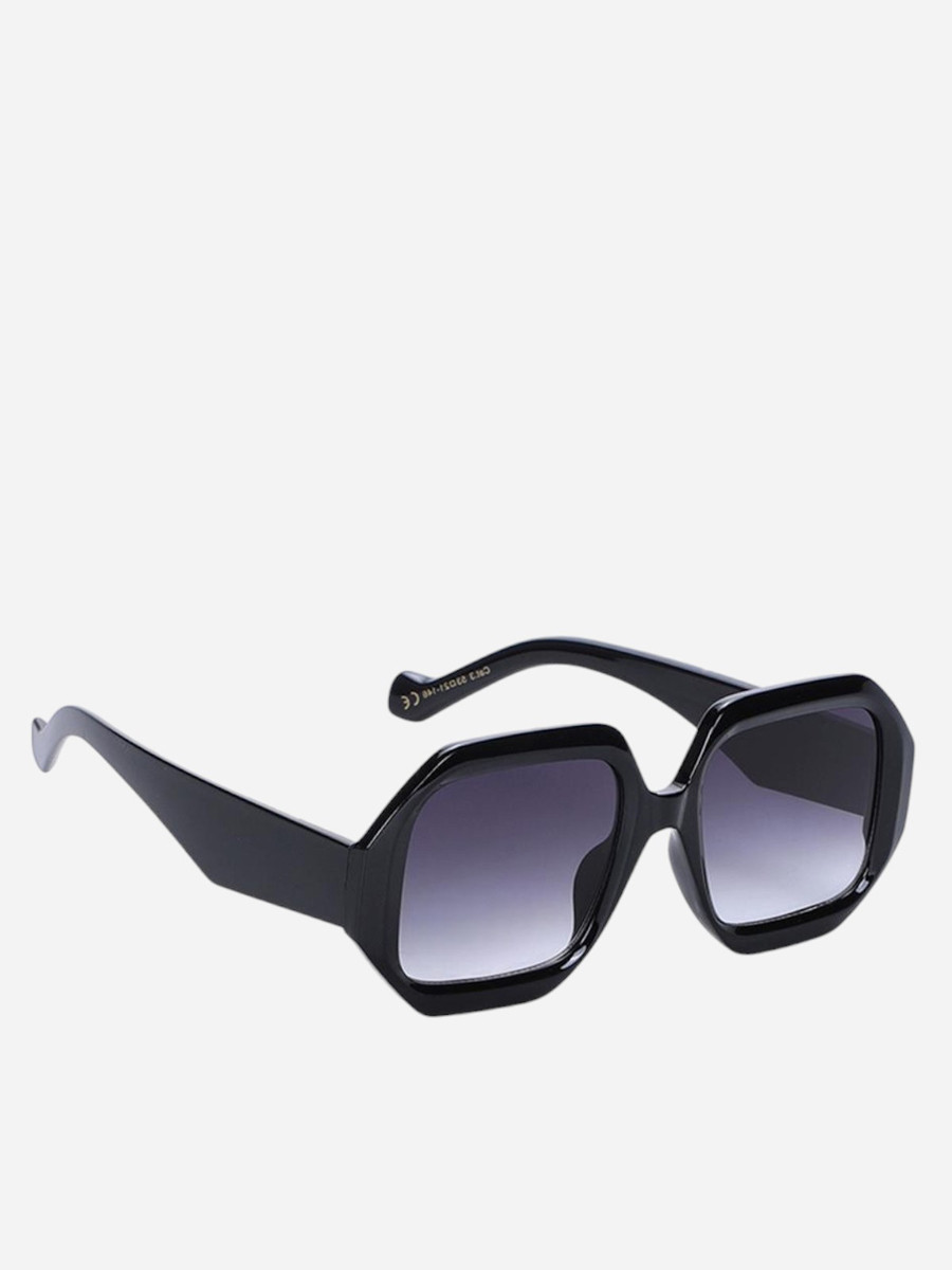 Lunettes de soleil hexagonales noires