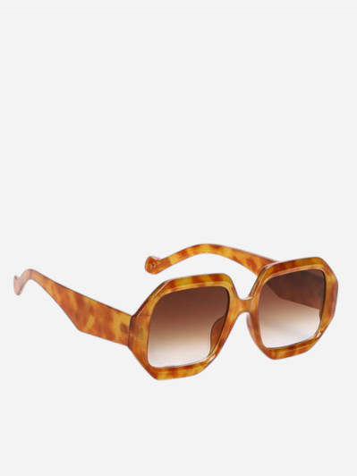 Lunettes de soleil hexagonales camel