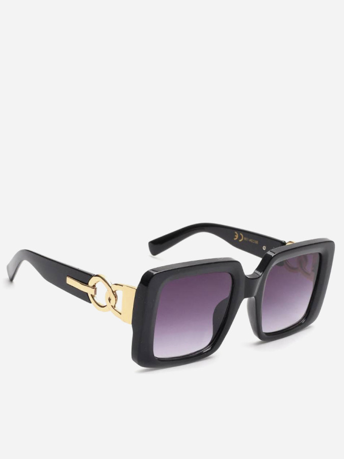 Lunettes de soleil oversize carrées noires