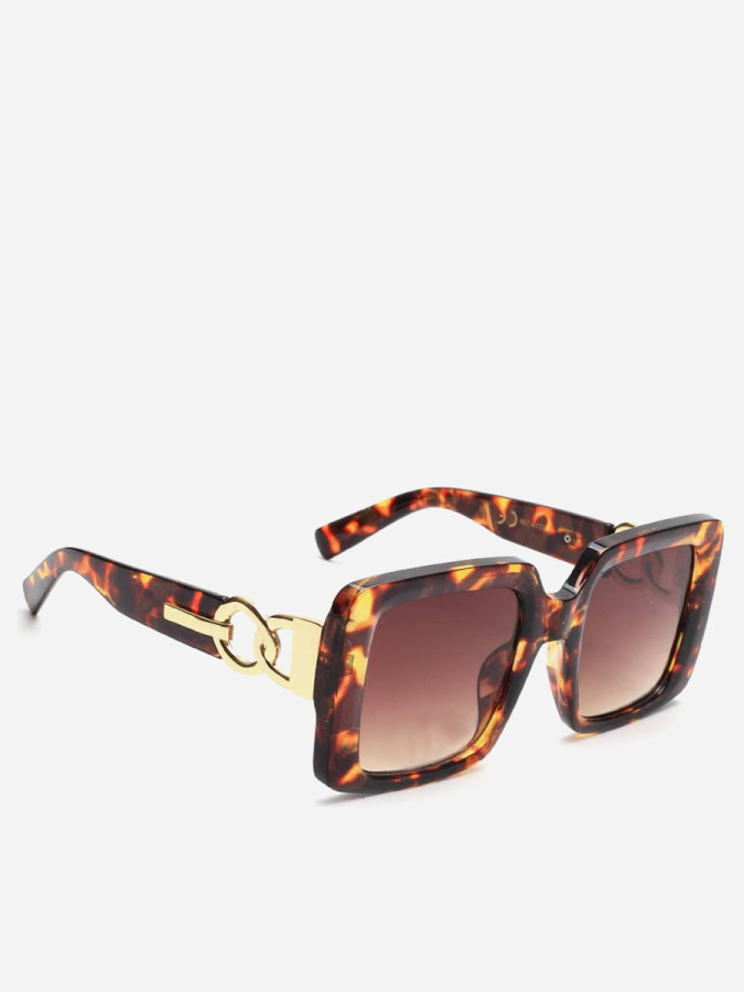 Lunettes de soleil oversize carrées marrons