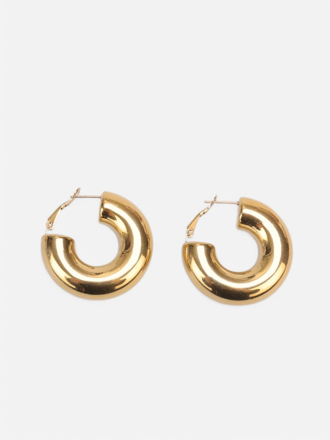 Boucles d'oreilles créoles épaisses dorées