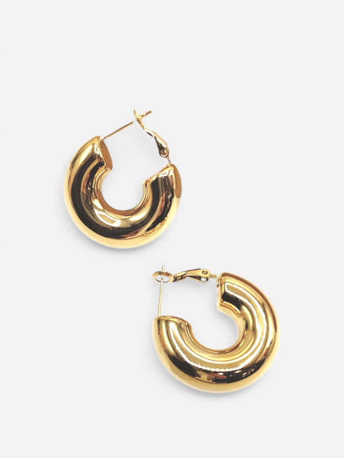 Boucles d'oreilles créoles épaisses dorées