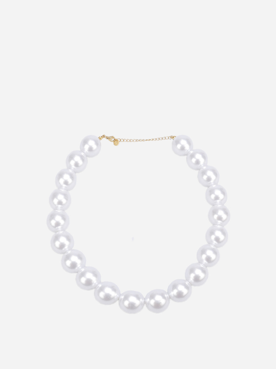 Collier de perles oversize blanc