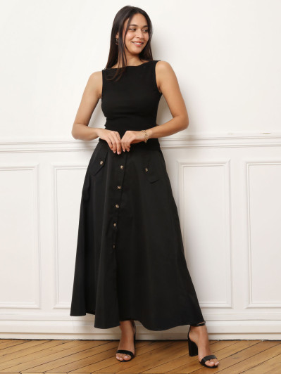 Débardeur moulant sans manches noir