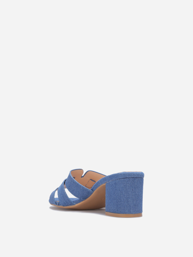 Mules à talon et brides entrecroisées