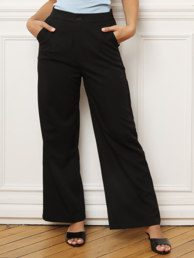Pantalon style costume large noir