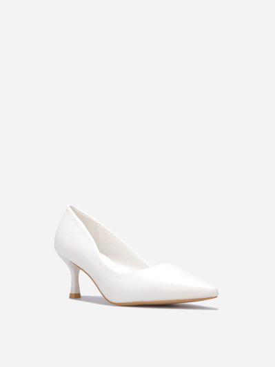 Escarpins blancs pointus en simili