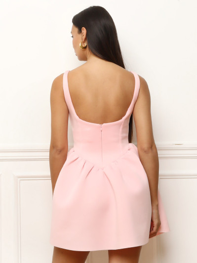 Robe patineuse à bretelles rose