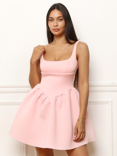 Robe patineuse à bretelles rose