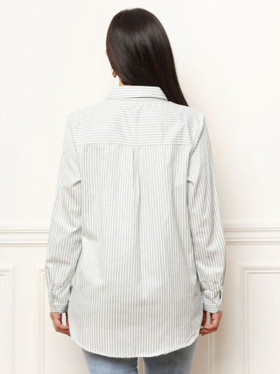 Chemise à rayures et petite strass vert clair