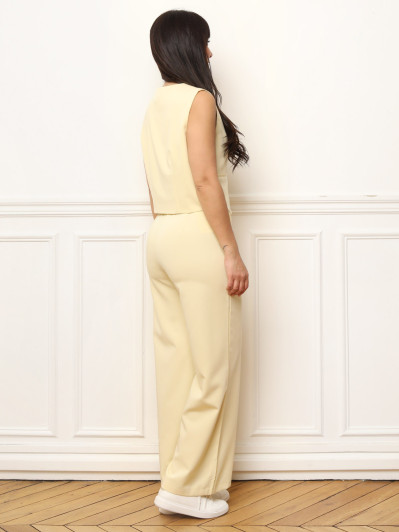 Veston court jaune à 3 boutons