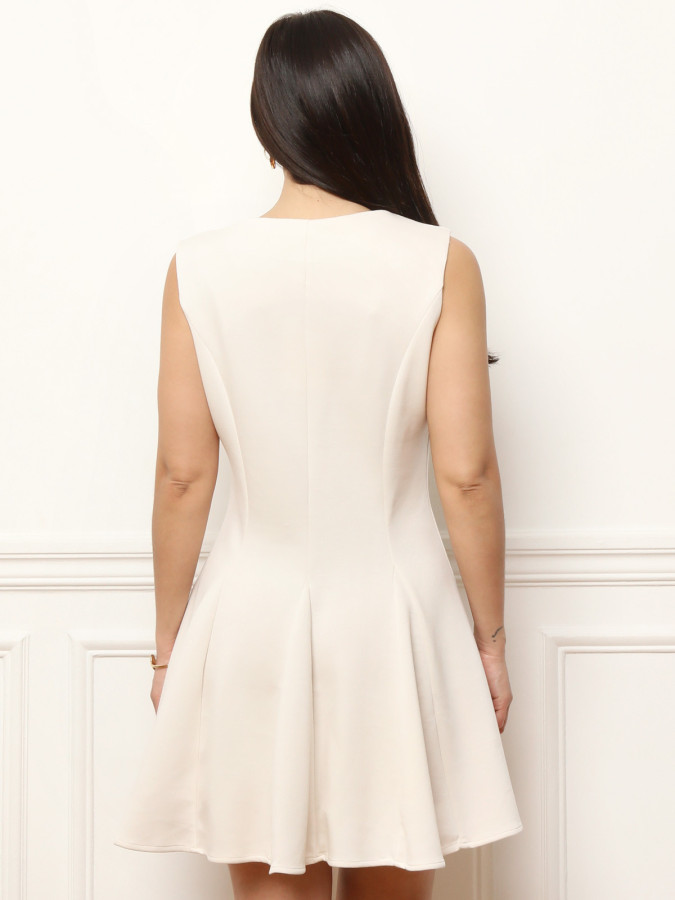 Robe patineuse à nœuds beige