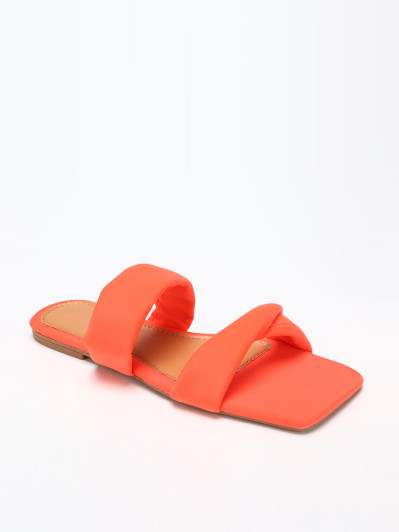 Mules oranges à double brides