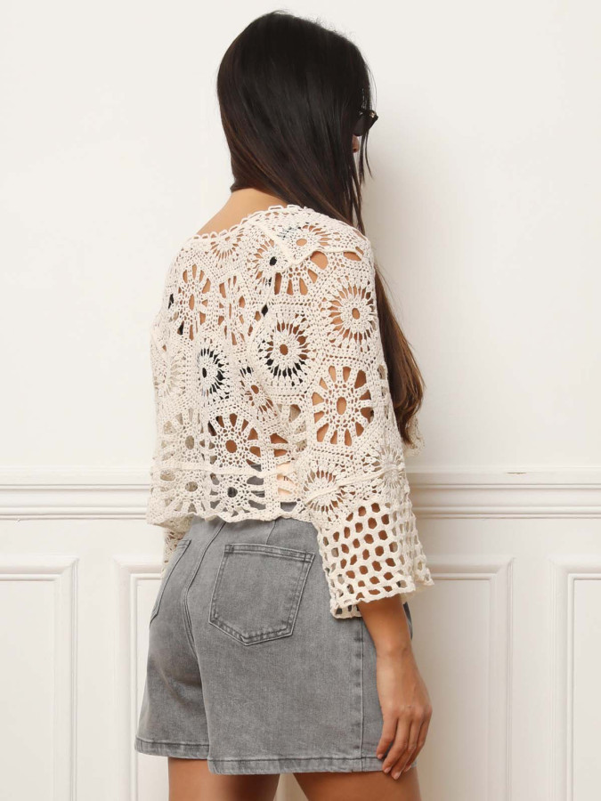 Hotel Kalinga Tee Shirt Col Dentelle Titanium Orange Veste Enduro