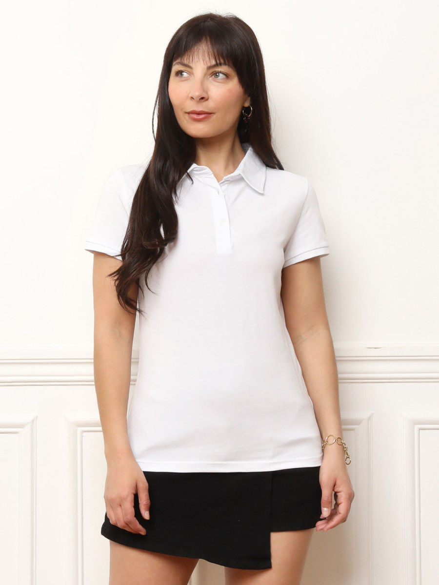 Polo classique en coton blanc