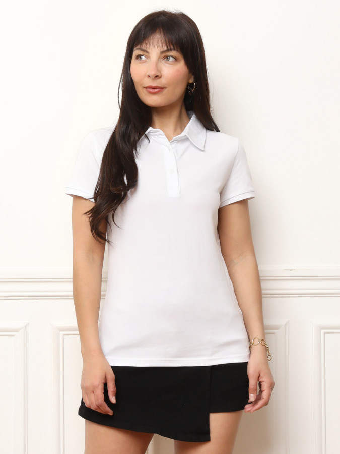 Polo classique en coton blanc