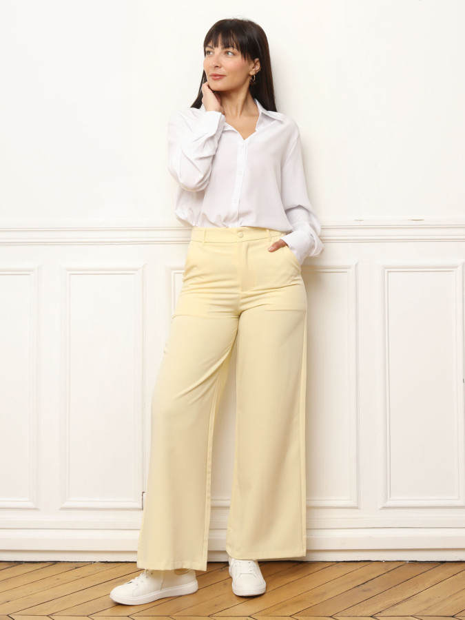 Chemise fluide à effet satiné blanche