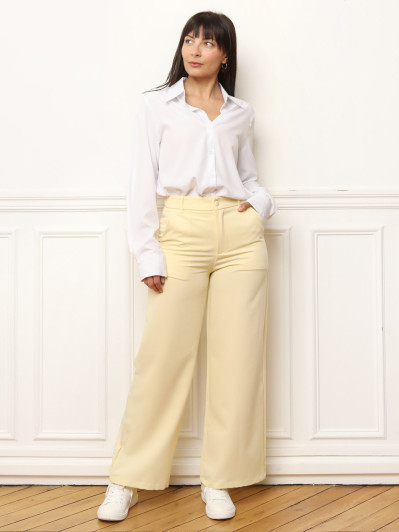 Chemise fluide à effet satiné blanche