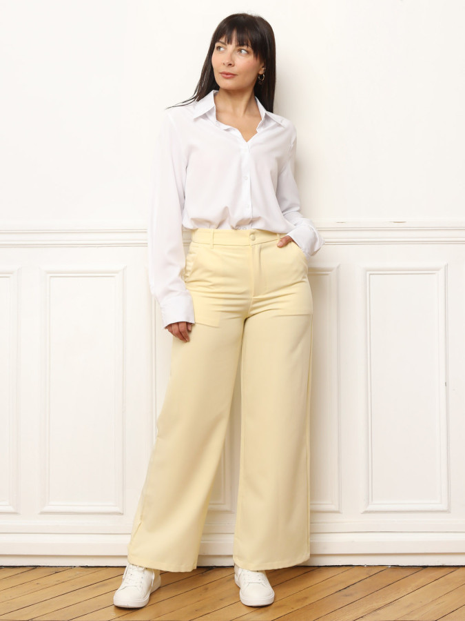 Chemise fluide à effet satiné blanche