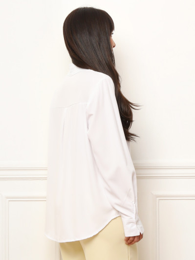 Chemise fluide à effet satiné blanche