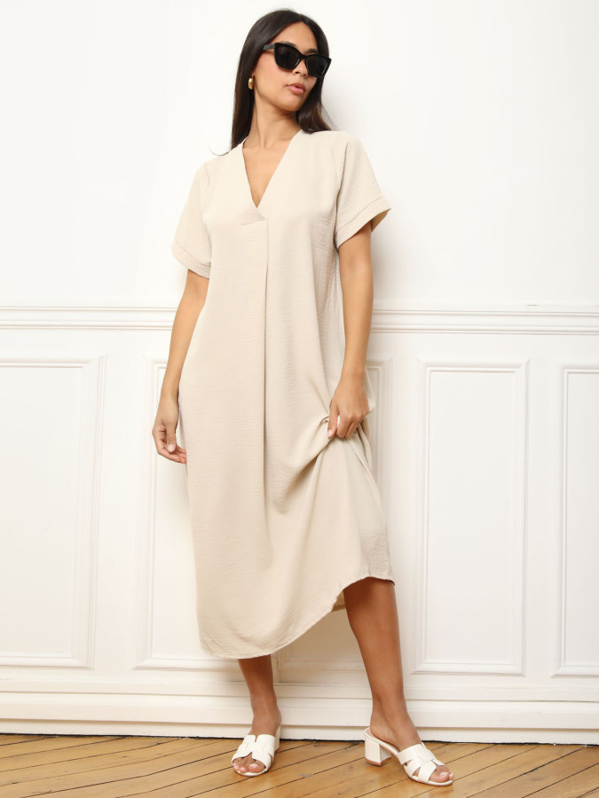 Dress Robe Midi Patineuse Robe Tunique Robe Patineuse Fluide Robe