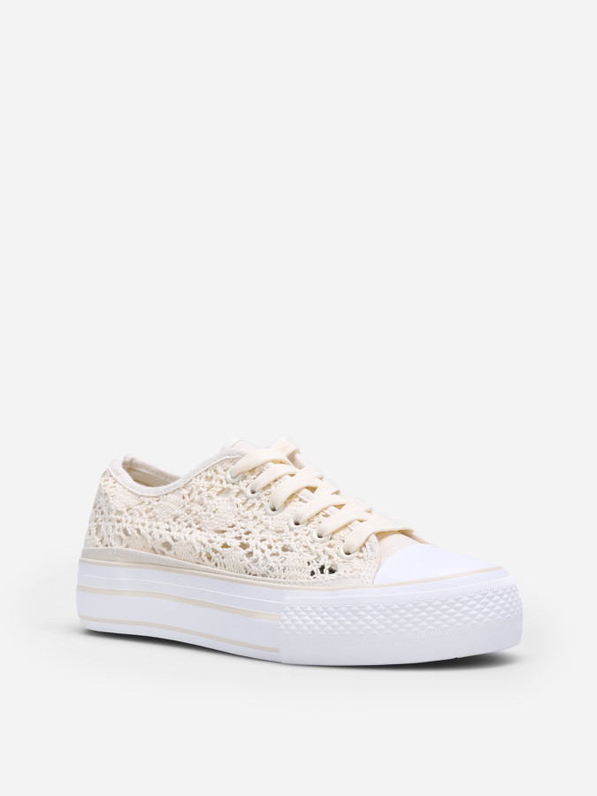 Tennis en crochet à plateforme