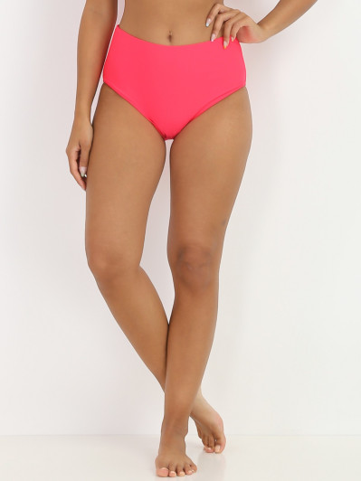 Bas de bikini rose taille haute