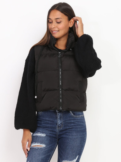 Doudoune sans manches courte noire