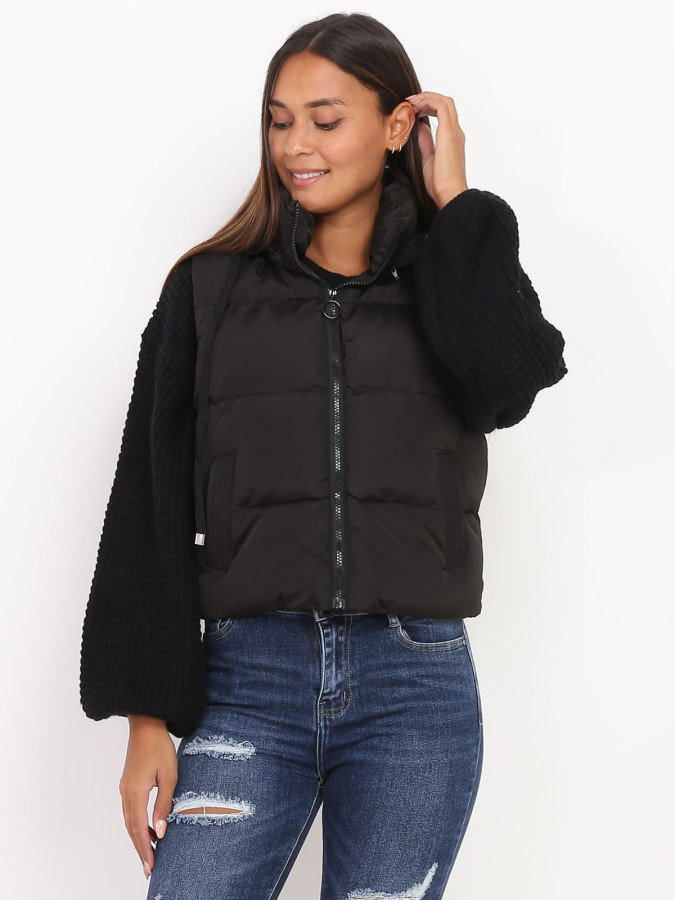 Doudoune sans manches courte noire