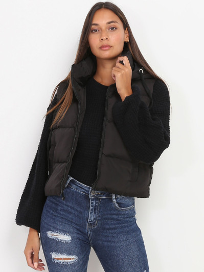 Doudoune sans manches courte noire