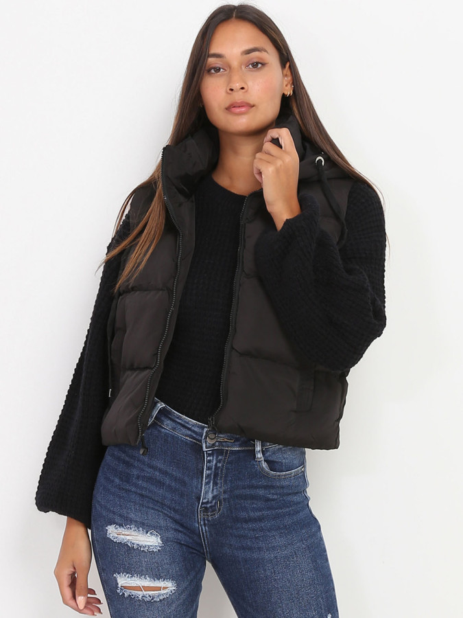 Doudoune sans manches courte noire