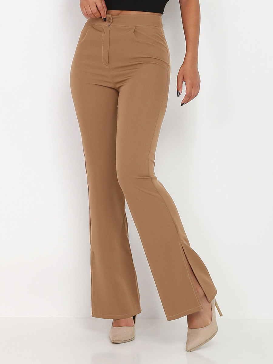 Pantalon flare à fentes