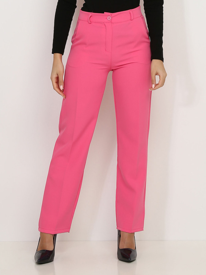 Pantalon classique droit fushia
