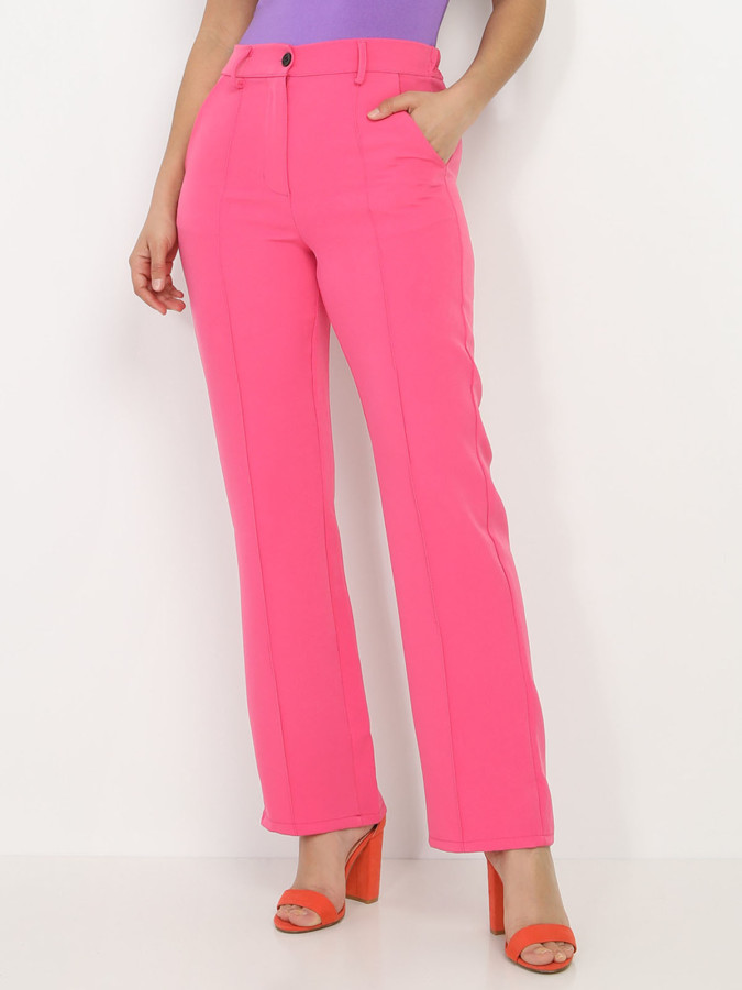 Pantalon droit fushia basique
