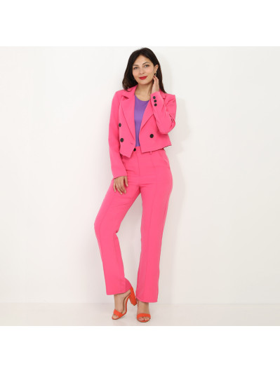 Pantalon droit fushia basique
