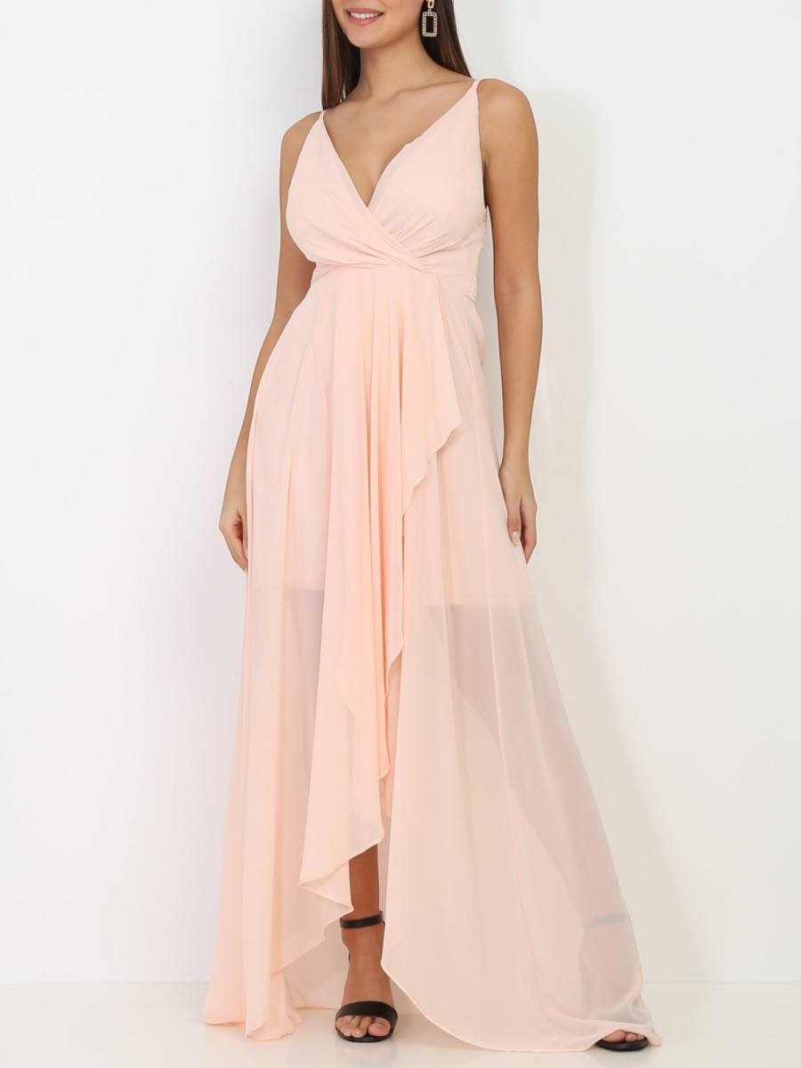 Robe de soirée longue rose femme pas cher la modeuse