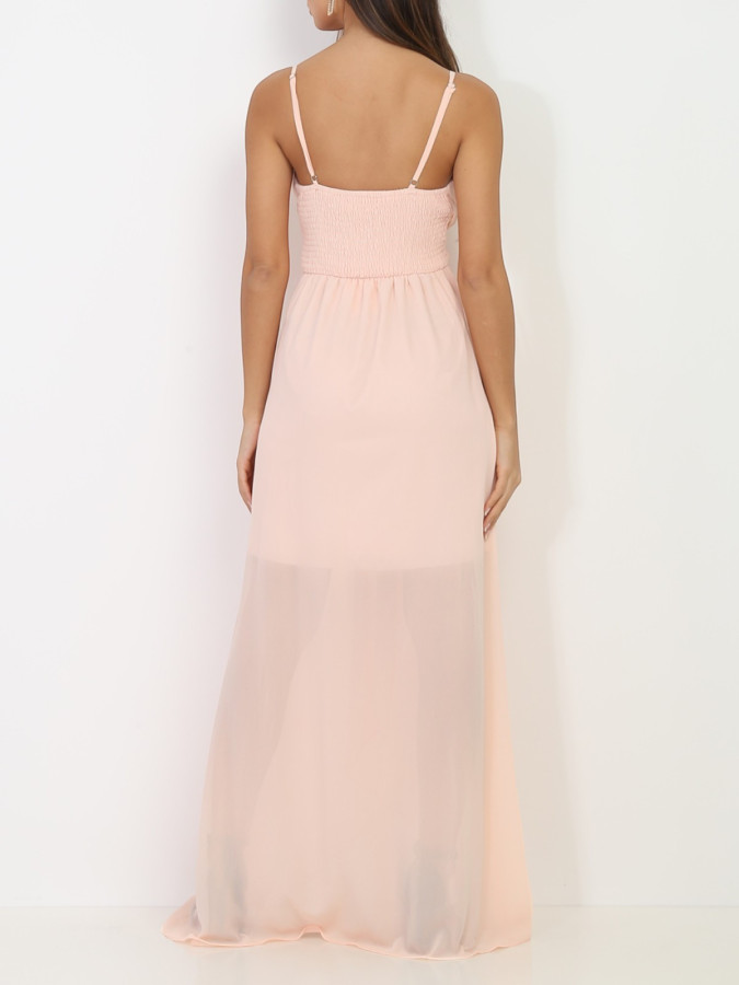 Robe de soirée longue rose femme pas cher la modeuse