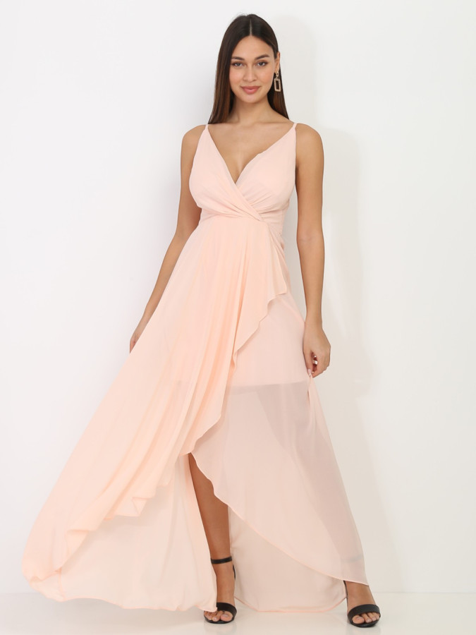 Robe de soirée longue rose femme pas cher la modeuse