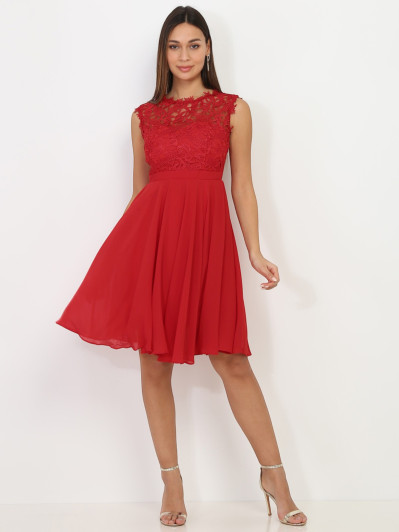 Robe à encolure dentelle grandes tailles