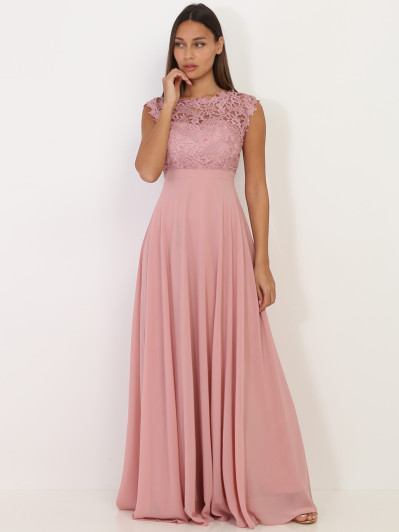 Robe longue à dentelle grandes tailles