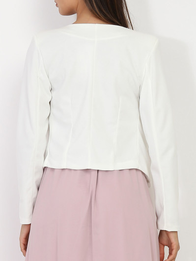 Veste courte blanche sans col