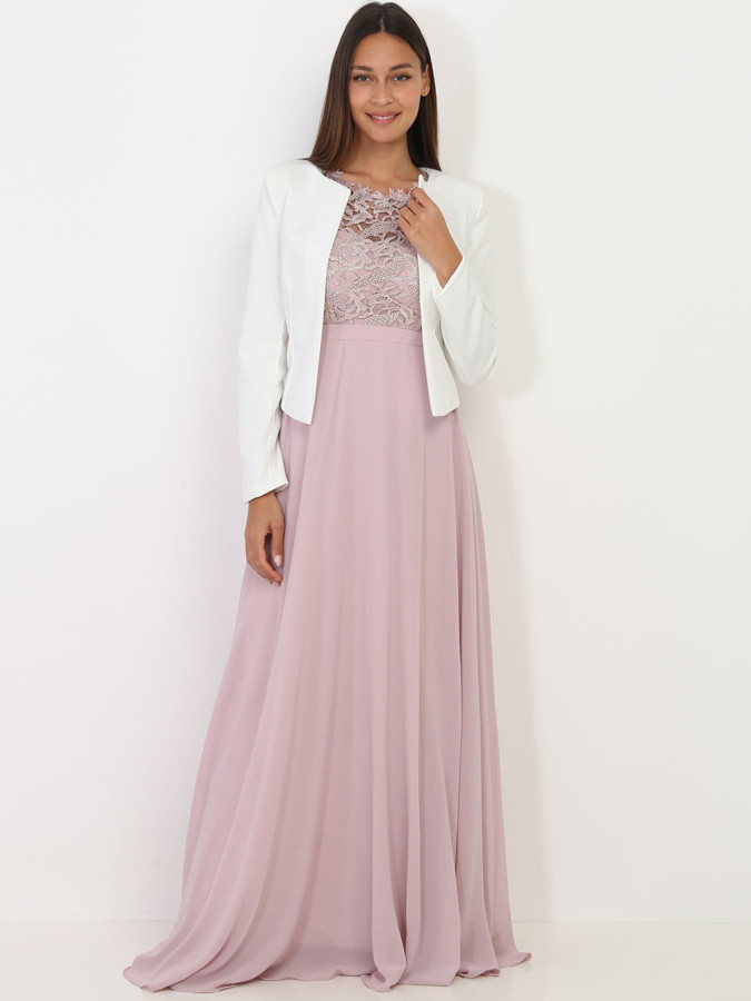 Veste courte blanche sans col