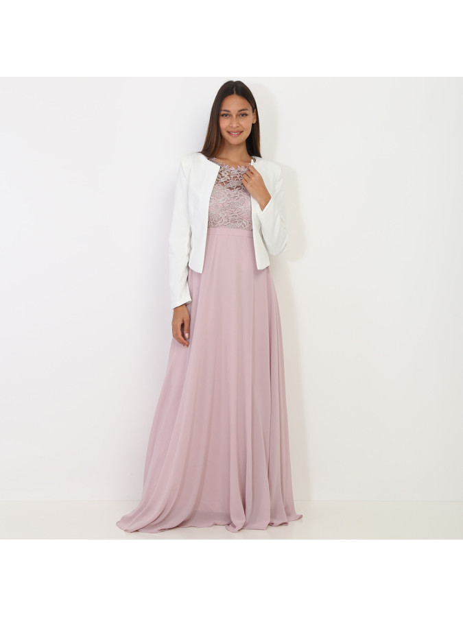 Veste courte blanche sans col