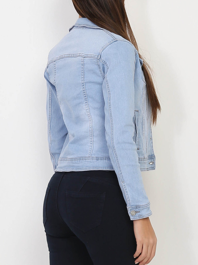 Veste en jeans bleu brut pas cher