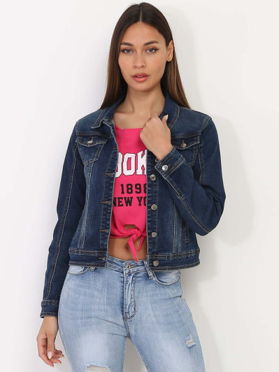 Veste en jean brut délavée