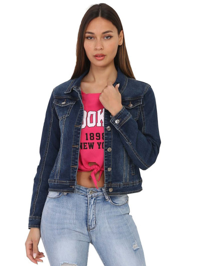 Veste en jean brut délavée