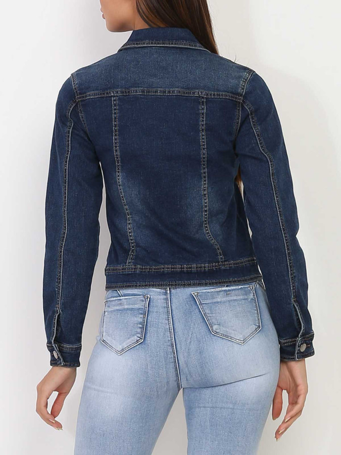 Veste en jean brut délavée