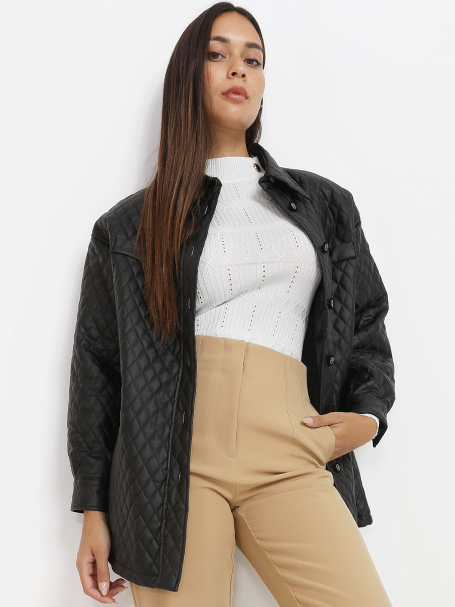 Surchemise noire matelassée