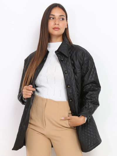 Surchemise noire matelassée