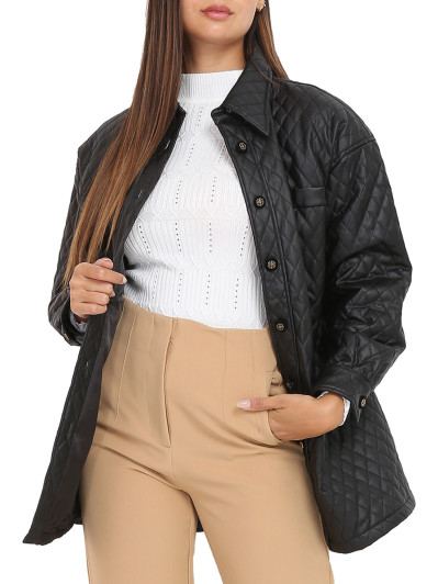 Surchemise noire matelassée